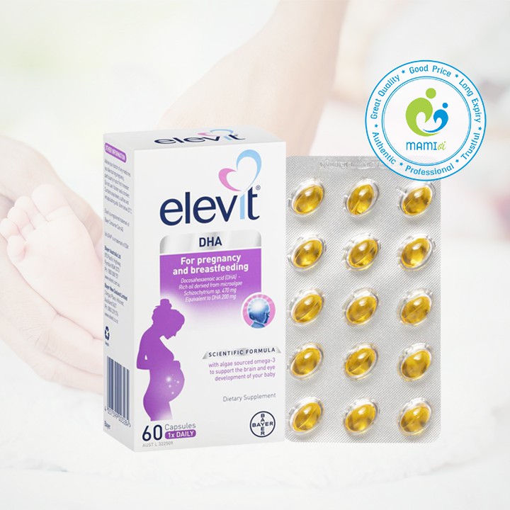 Vitamin tổng hợp cho phụ nữ sau sinh Elevit Breastfeeding/DHA, elevit bầu Úc