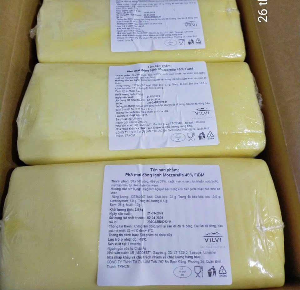 Phô mai mozzazella kéo sợi Vilvi thơm béo