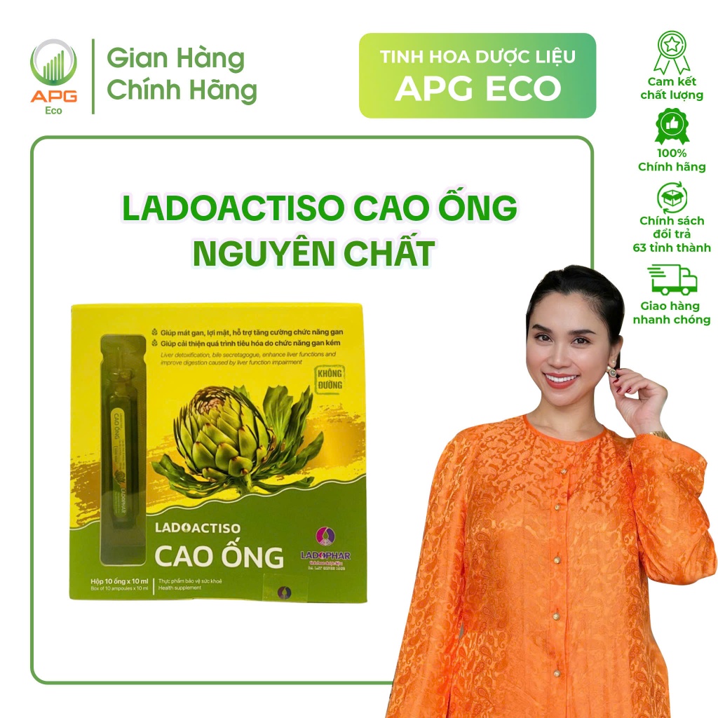  Cao ống Atiso Nguyên Chất LADOPHAR Thanh lọc cơ thể bảo vệ sức khoẻ  10 ống x 10 ml  