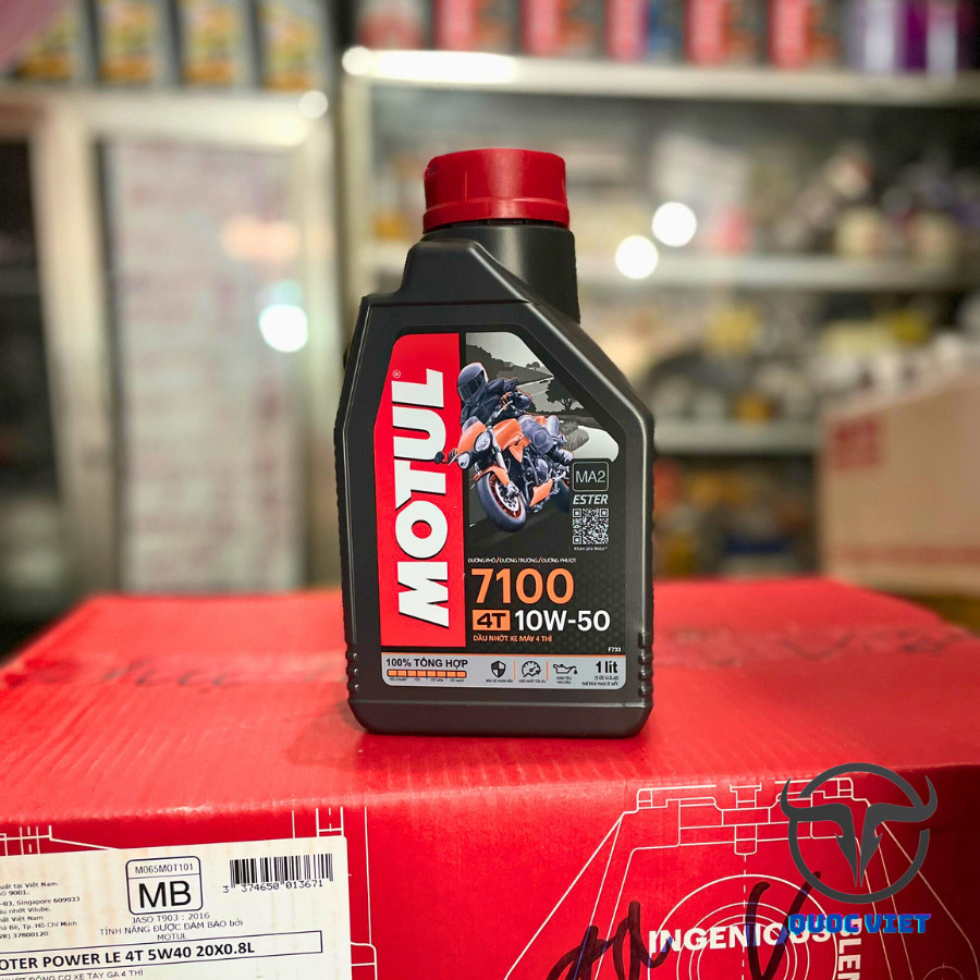 Nhớt Motul 7100 10W50, H-TECH 100 10W40 xe số tổng hợp toàn phần - Dầu nhớt xe máy 4T