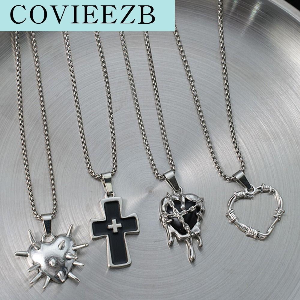 COVIEEZB 4PCS คำอธิษฐาน ชุดสร้อยคอ Thorn Love บุคลิกภาพ แบบกอธิค สร้อยคอจี้ไม้กางเขน แฟชั่น วันฮาโลวีน ชุดสร้อยคอไม้กางเขน ผู้หญิง ราคา 172 บาท*ส่งฟรี