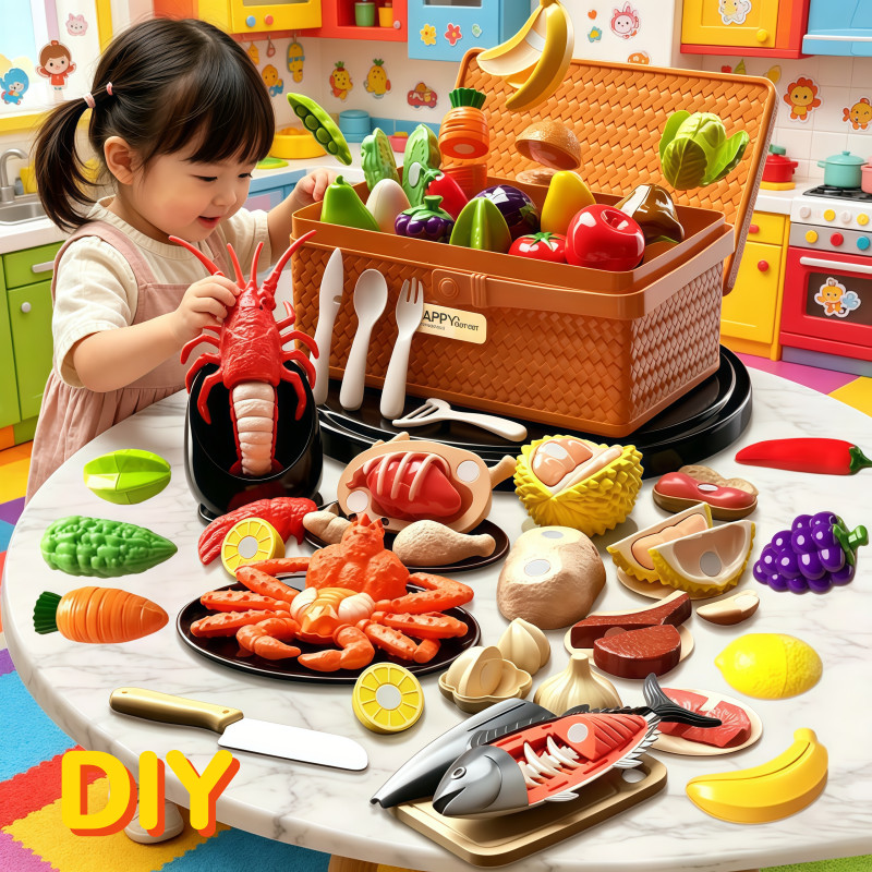 【BHQ TOYS】ของเล่นหั่นผักผลไม้ ปลอดภัยต่อวัสดุ 22/33pcs หั่นได้ ปอกได้ อาหารทะเลจำลอง ชุดครัวเด็ก เสริมพัฒนาการ ราคา 307 บาท*ส่งฟรี