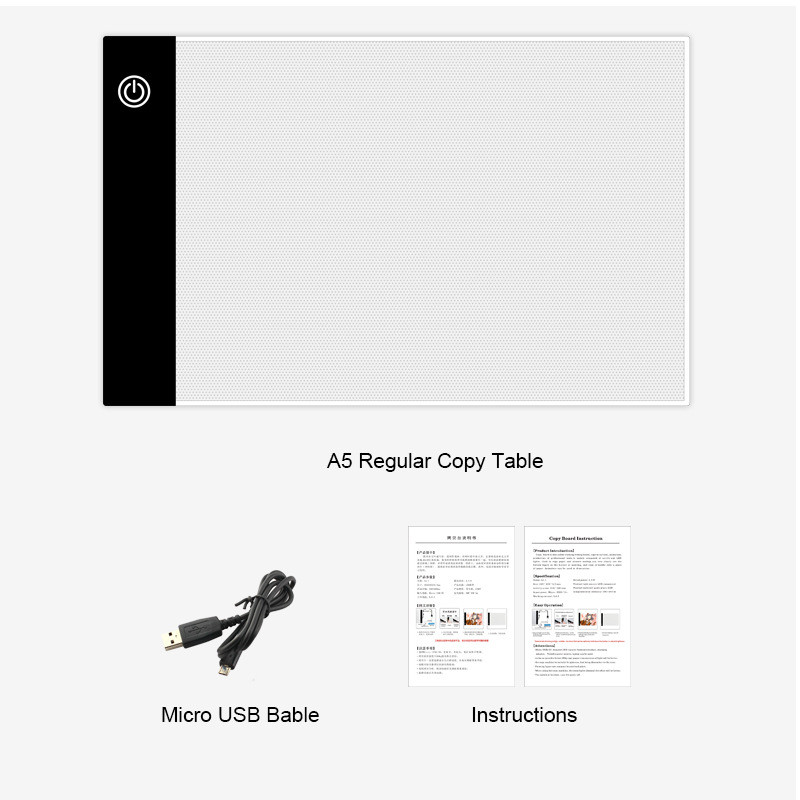 LED Drawing Pad Adjustable Brightness Tracing Copy Board Sketching Stencil Painting USB Charging