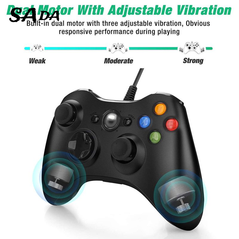 SADA Dual Motor Vibration Game Controller, Suitable for PC and Xbox - ABS Material ราคา 420 บาท*ส่งฟรี