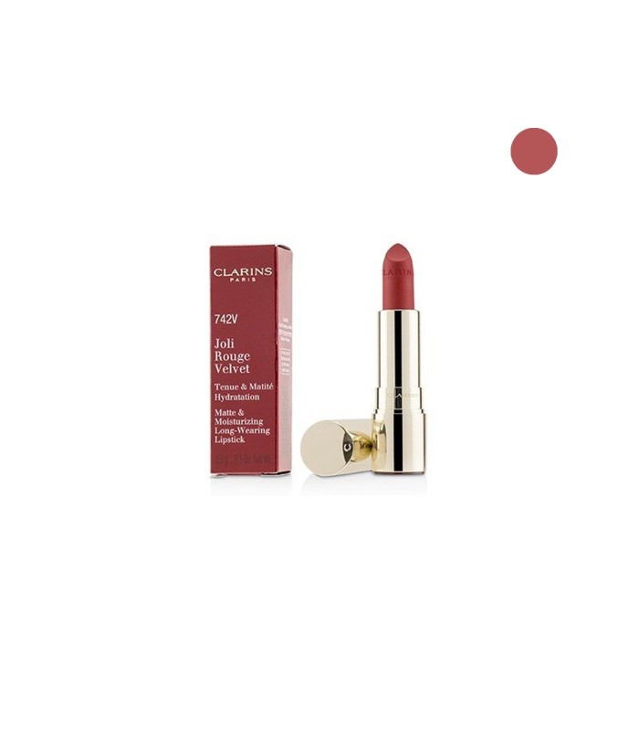 Buy Clarins Joli Rouge Velvet Matte & Moisturizing Long-Wearing Lipstick -742V Joli Rouge Velvet (3.5g) Singapore