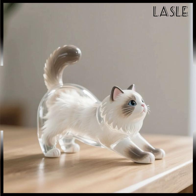 Lasle Phim Hoạt Hình Mèo Hình Dạng Con Chó Mèo Tóc Lưu Trữ Hộp Tóc Trong Suốt Chải Chuốt Pet Tóc Keychain DIY Handmade Keyring Mặt Dây Chuyền Ba Lô - 2