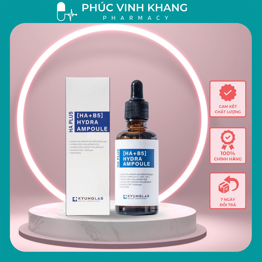 Serum HA PLUS [HA + B5] Hydra Ampoule Kyung Lab 50ml, dương ẩm, ngừa lão hóa, căng bóng da