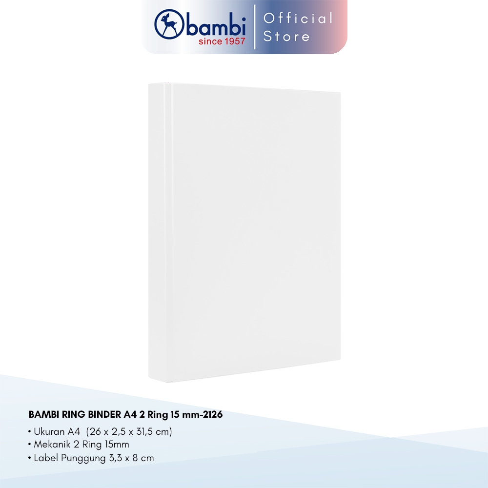 Bambi Ring Binder A4 2 Ring Type D All Color Small Size 15 mm - 2126
