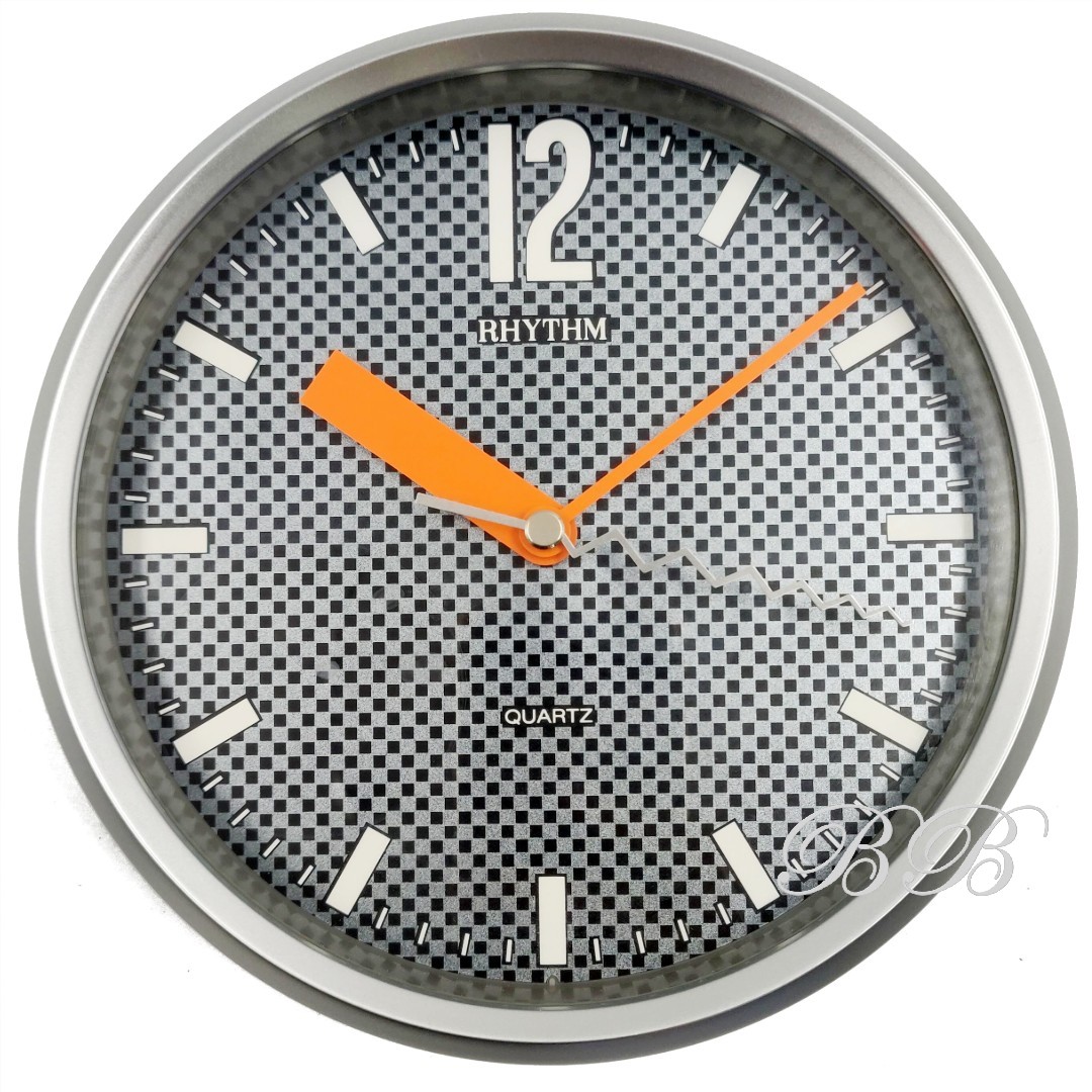 100% ORIGINAL RHYTHM Silent Silky Move Small Analogue Wall Table Clock (Jam Dinding Kecil) CMG890BR