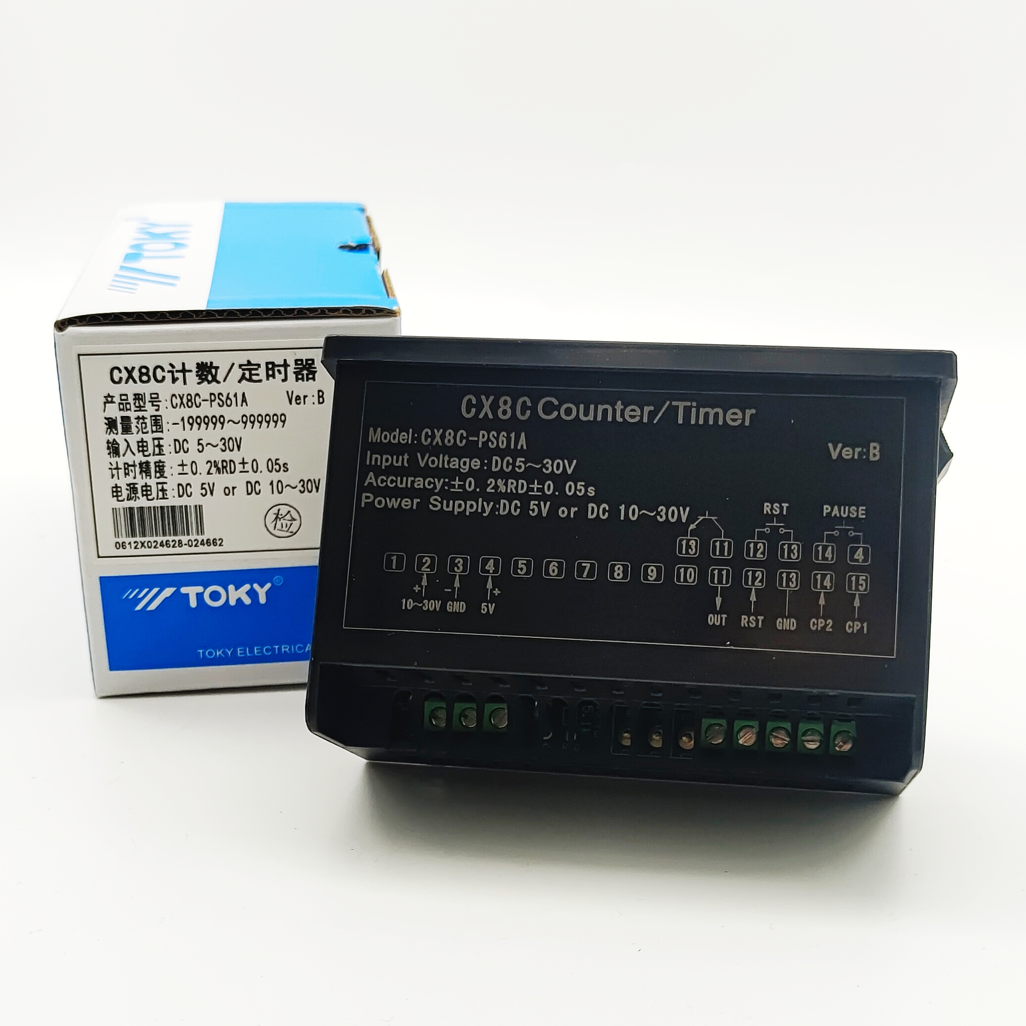 Bộ Đếm Thông Minh TOKY - CX3/CX8-PS61A | Đếm Mét, Đếm Số, Định Thời | Độ Chính Xác Cao | Rail DIN - CX2C-PS61A
