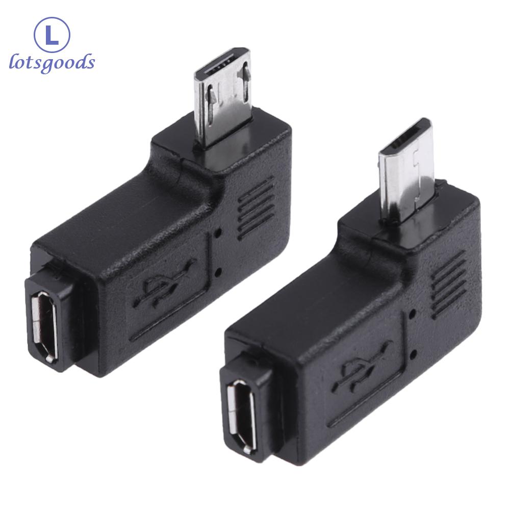 【Hàng mới】 Bộ chuyển đổi Micro USB hiệu suất cao 2 gói nam nữ sang Micro USB 90 độ để kết nối an toàn