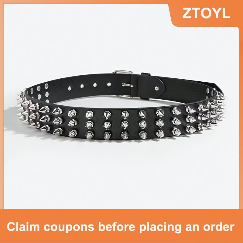 【ZTOYL】 เข็มขัดหมุดย้ำตาแบบสร้างสรรค์สไตล์กอธแบบกลัดหัวเข็มขัดสำหรับผู้ชาย ผู้หญิงแฟชั่นสไตล์พังก์ลำลองสายรัดหนัง PU สำหรับกางเกงยีนส์เข็มขัด Y2K ราคา 172 บาท*ส่งฟรี