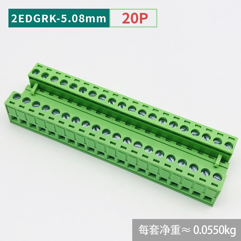 [2EDGK KP-5.08] Đầu Nối Dây Không Hàn Bộ Lắp Ghép 20P Zhixing | 2-24P 5.08mm 300V 10A | Tự Động Hóa & Điện Tử