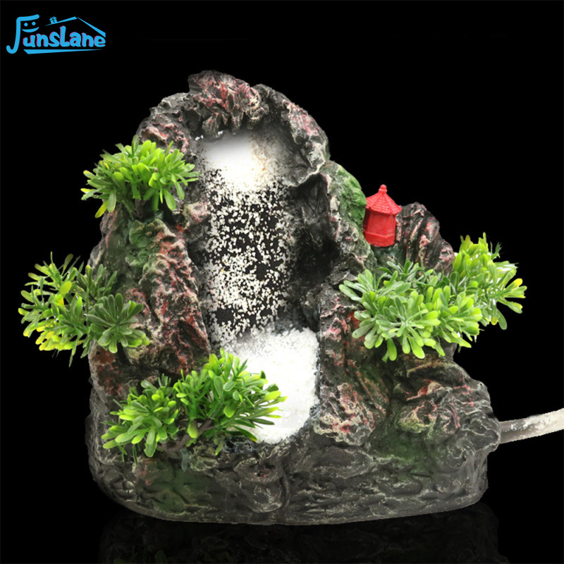 FunsLane Aquarium Decoration, Landscaping Waterfall Rockery Ornaments Resin Rockery Landscape, Fountain Waterfall With Rockery, Aquariums, Plant For Fish Tank ราคา 842 บาท*ส่งฟรี