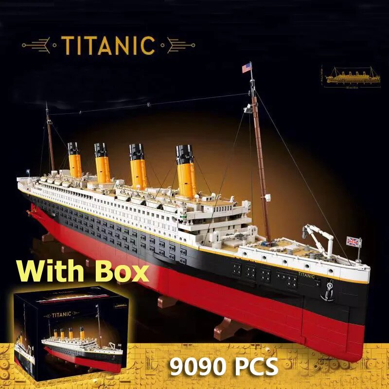Compatible with LEGO Bộ phim đóng hộp gốc Titanic Cruise 9090 chiếc Thuyền tương thích 10294 khối đồ chơi xây dựng
