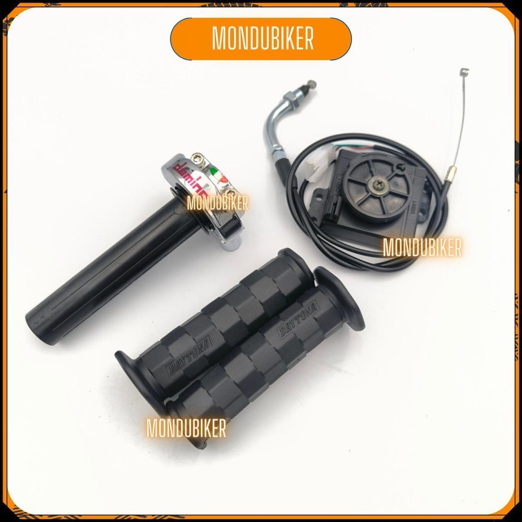 Combo Cùm tăng tốc DOMINO và cục chuyển ga kèm bao tay daytona cho xe điện