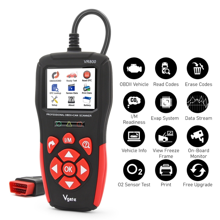 KANEED Vgate VR800 Car Code Reader OBD2 Diagnostic Scanner ราคา 3,378 บาท*ส่งฟรี