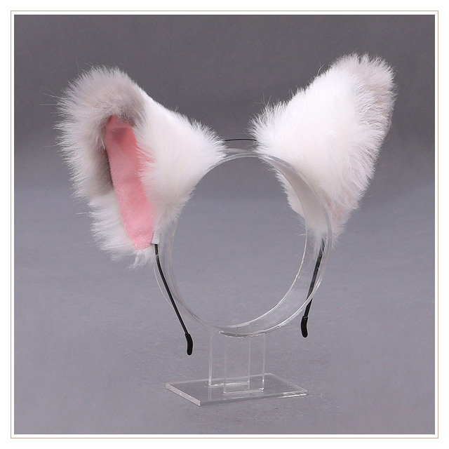 【No-profit】 Lolita Cosplay Cat Ears Headband Anime Dance Party Costume Wolf Ear Plush Hairband Girls