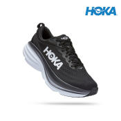 HOKA Bondi 8 Wide Running Shoes - Black White