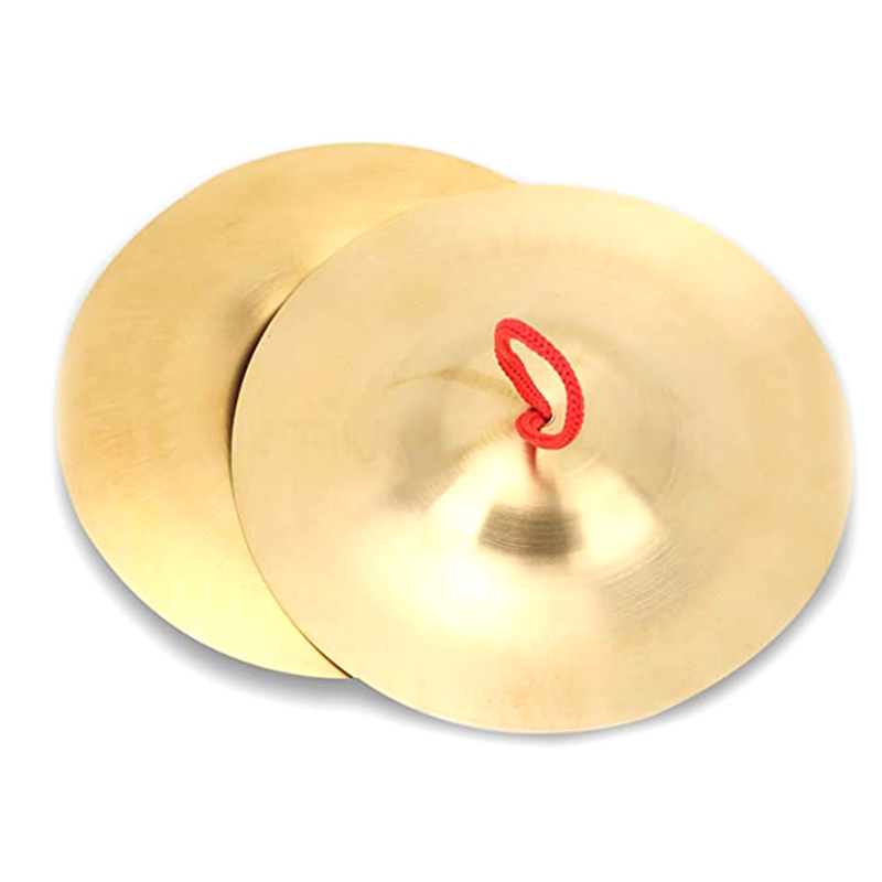 (KSRQ) Crash Cymbal Finger Cymbals Pack of 2 Brass Hand Pool Percussion Instrument Toy for Children Adults