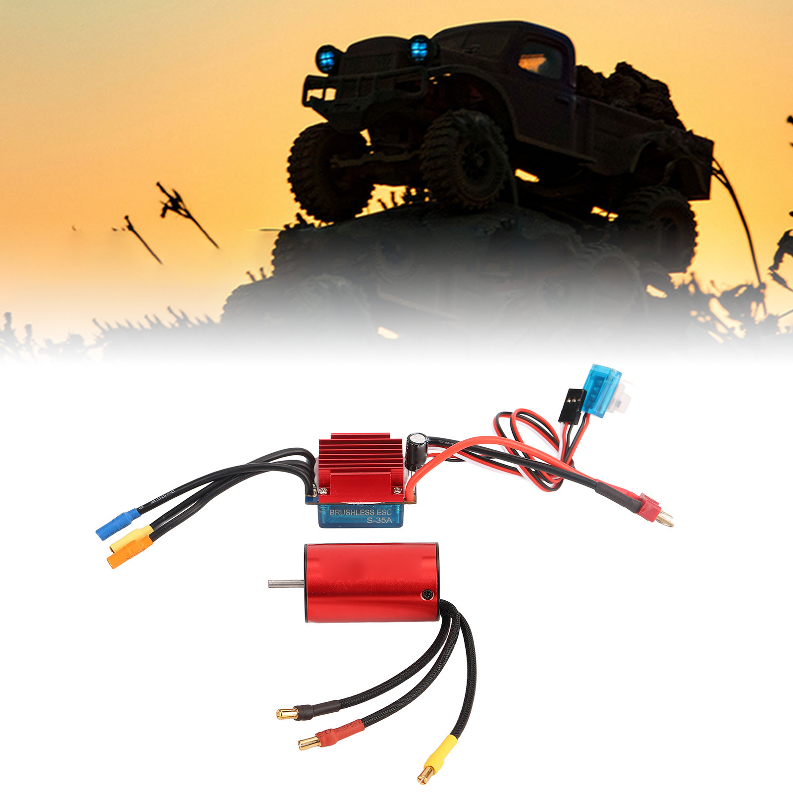 Hợp kim nhôm RC động cơ không thấm nước Set CNC gia công 5900kv động cơ không chổi than độ dẻo dai cao cho đua xe