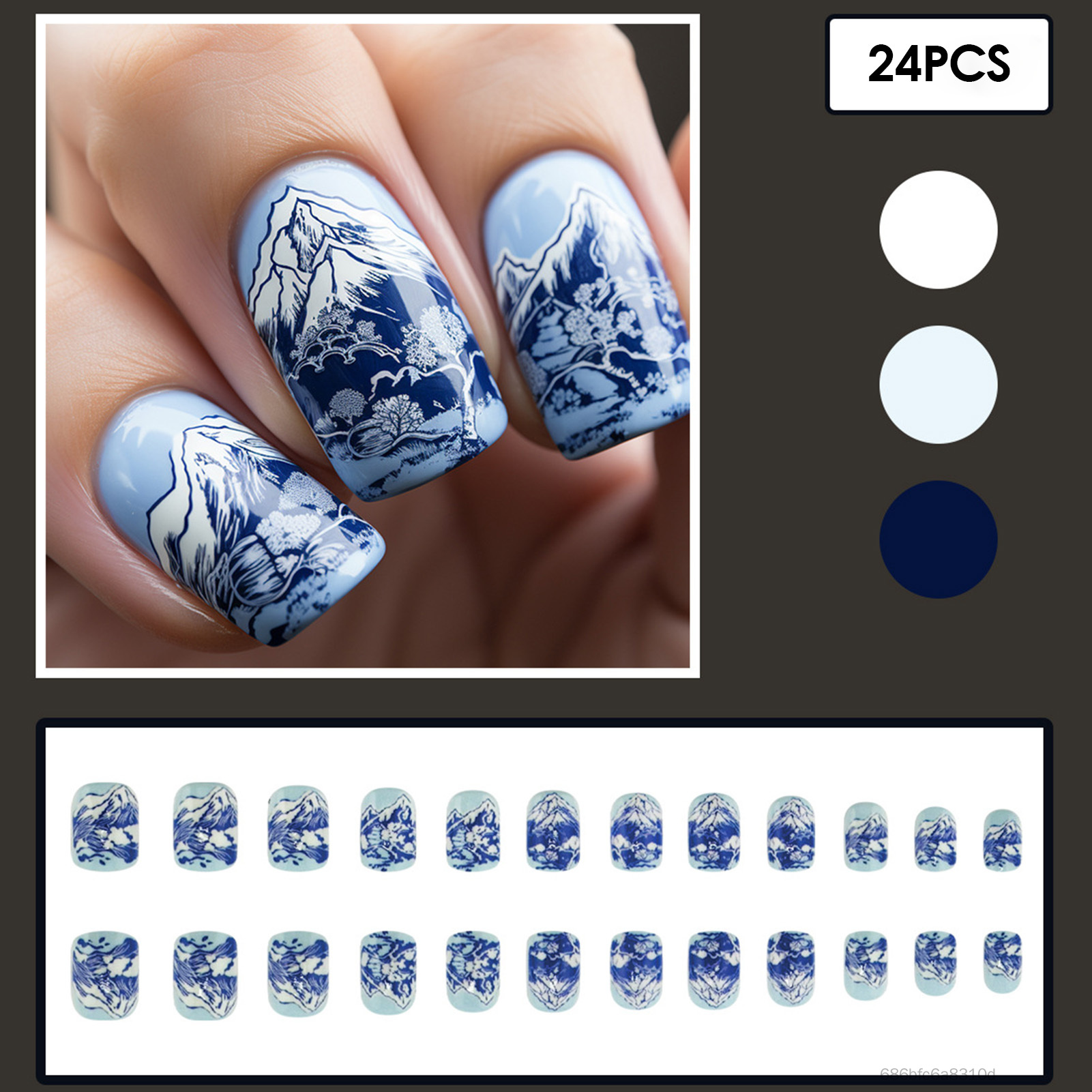 Bìa đầy đủ móng tay nhân tạo Shan Shui Full Cover Stick trên móng tay cho nữ nữ làm móng tay DIY DBS-VN