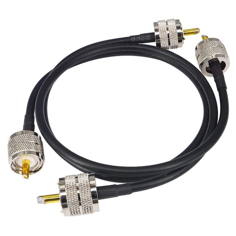 Pack of 2 CB Radio Antenna Cable 50Cm PL259 UHF Male to Male RG58 Coaxial