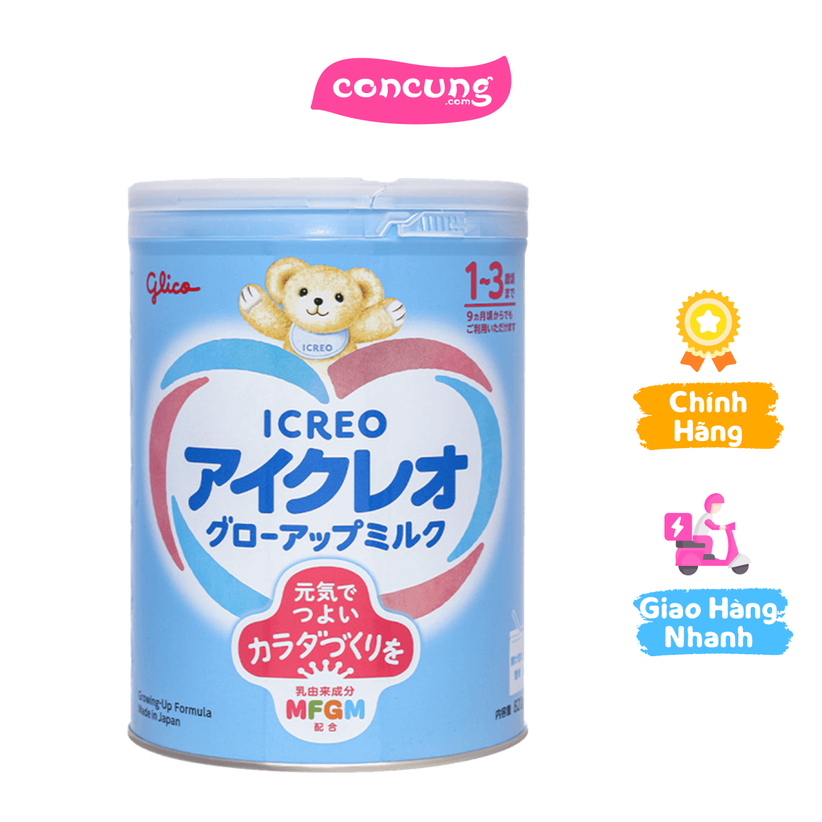 SPDD công thức Icreo Grow-up Milk 1-3T, 820g