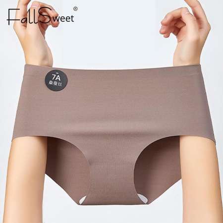 FallSweet Women's Mulberry Silk Seamless Panties Set