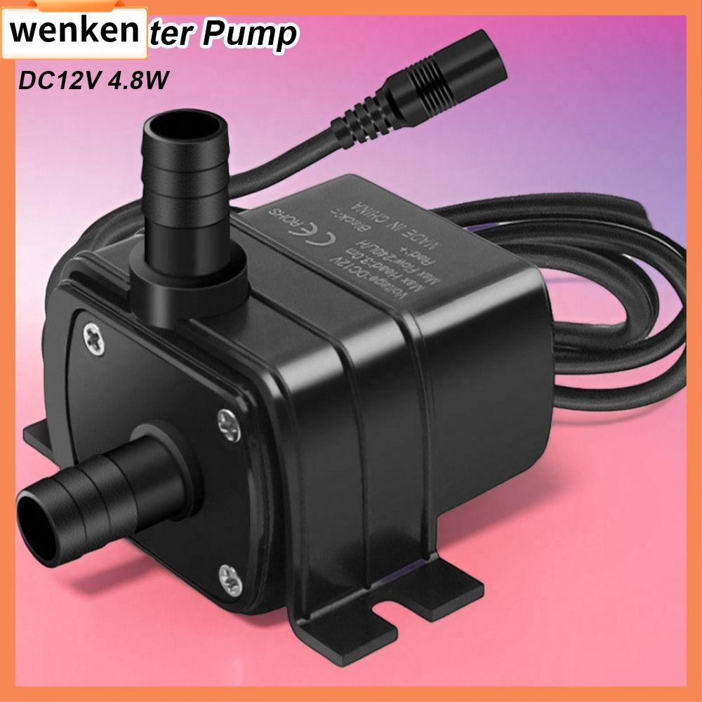 WENKEN 1Pcs DC12V 4.8W Máy bơm nước Tốc độ dòng chảy 240L/H Động cơ không chổi than Bơm mini Siêu yên tĩnh Bơm lặn cho đài phun nước bể cá