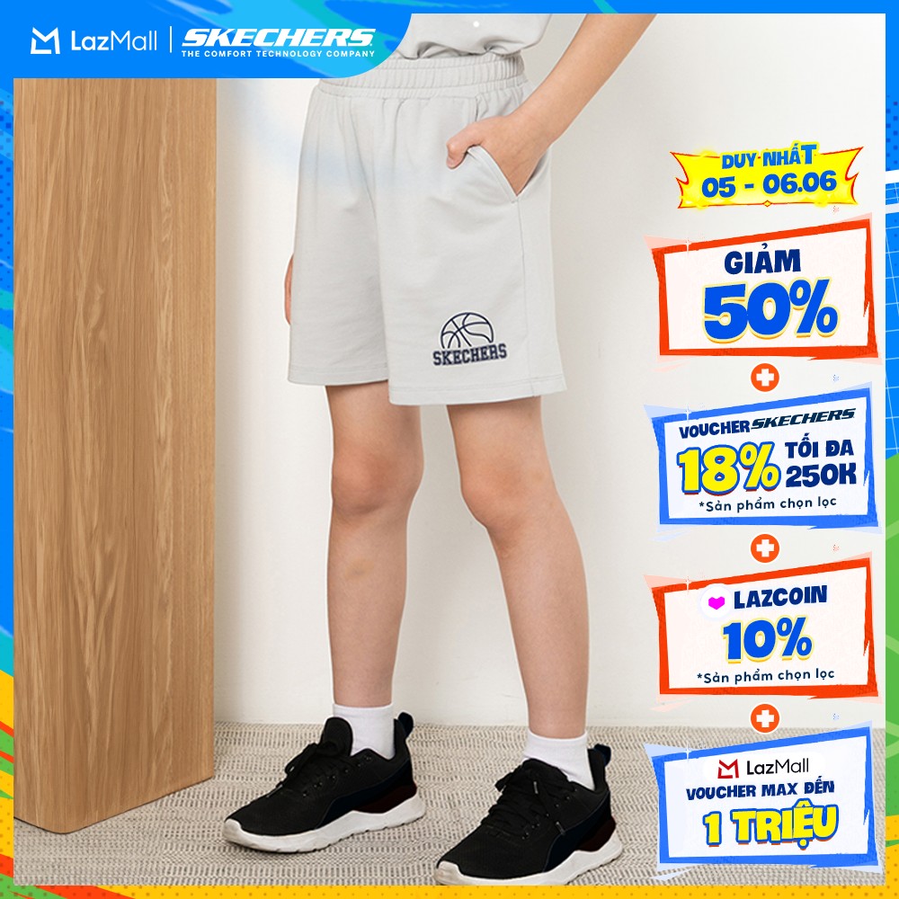 Quần Đùi Thể Thao Trẻ Em Skechers Basketball Culture Shorts - SL325K265-00KW