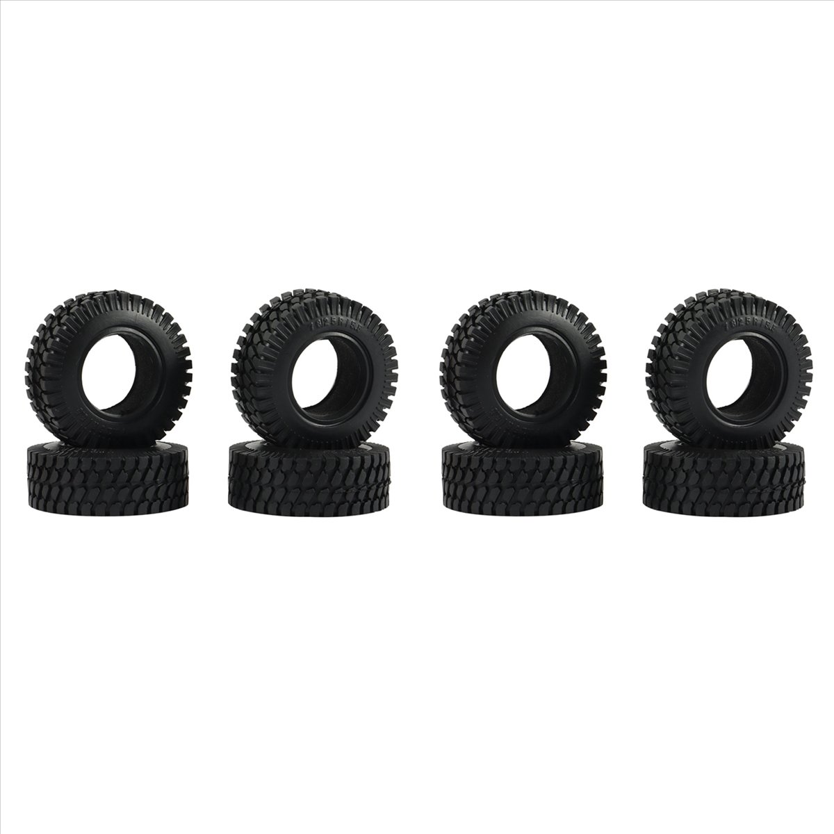 (LQ7T) 8PCS 75MM 1.55Inch Rubber Wheel Tires Tyre for RC Crawler Car Axial Yeti Jr 90069 D90 TF2 Tamiya CC01 LC70 MST JIMNY