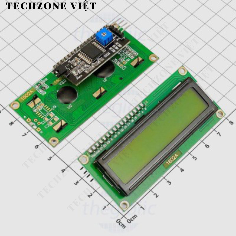 LCD 1602 Nền Xanh Lá Chữ Đen 5V Kèm I2C Driver Điện Tử Tín Phát