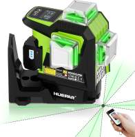 Huepar 2026 Upgraded 360 Laser Level with Electric Fine Adjustment Rotating Base Fixed-Point Pivot Alignment Remote Control Rechargeable 1/13″ High Accuracy Self Leveling Lazer Leveler Pluse Mode