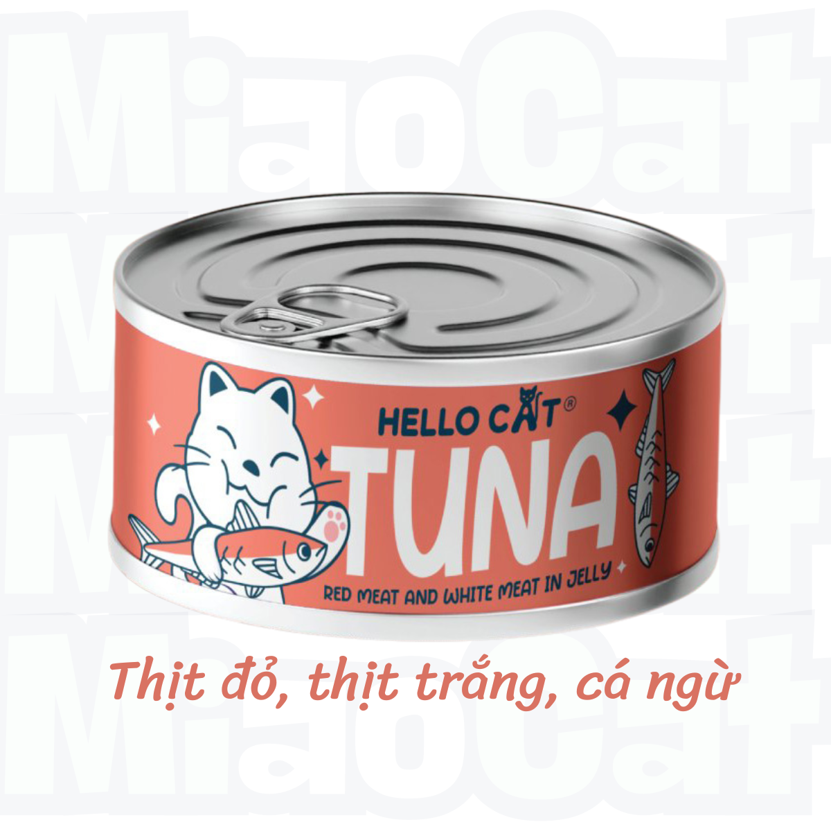 Pate cá ngừ cho mèo hello cat tuna lon 160g 7 vị