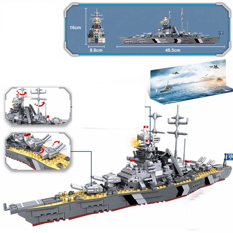 Mô hình kim loại lắp ráp 3D Tàu Chiến Bismarck Battleship Piececool   banmohinhtinhcom