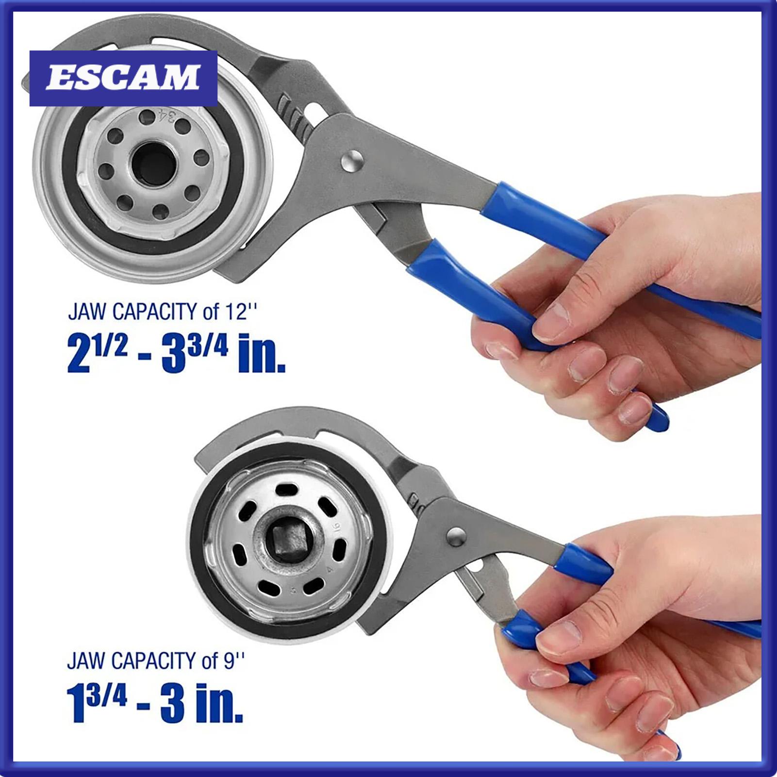 Norman Malthus Easy Carry Oil Filter Pliers Oil Filter Remover Tool Adjustable 9/12-inch Oil Filter Pliers Wrench 44.5-95mm Heavy Duty Steel Car Oil Filter Removal Tool Durable Auto Repair Accessory for Asia