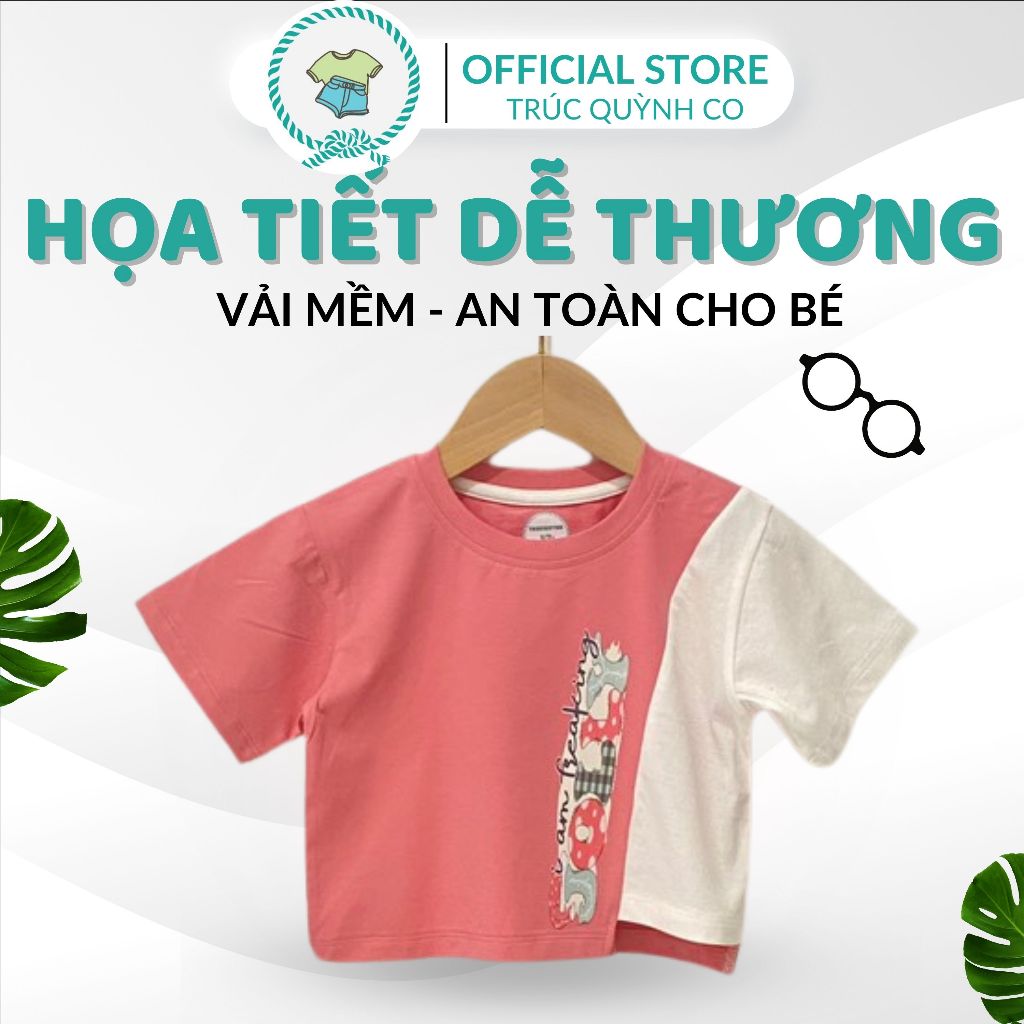 Áo Croptop Phối Màu Trúc Quỳnh Co - Mẫu Mới Hot Nhất Hè 2024 (12-33kg)