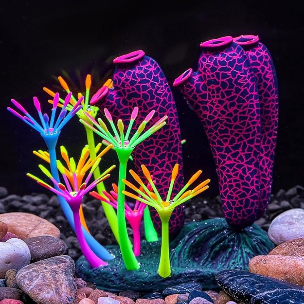 SQUAD Silicone Đồ trang trí san hô ngón tay cái Đầy màu sắc Mô phỏng Cây san hô Thực tế Cây giả Cảnh quan thủy sinh Bể cá - 5