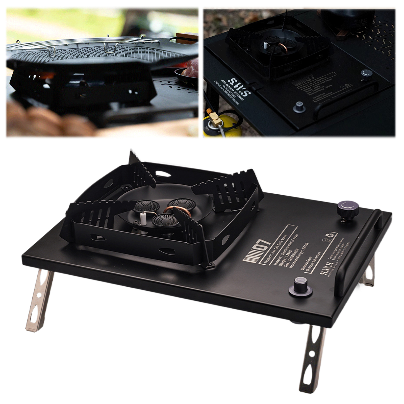 Vodool เตาค่ายแก๊สแบบพกพา 7500W พร้อมเตาเผาเครื่องเผาไหม้อลูมิเนียมอลูมิเนียมอลูมิเนียมสำหรับการทำอาหารกลางแจ้ง ราคา 2,352 บาท*ส่งฟรี