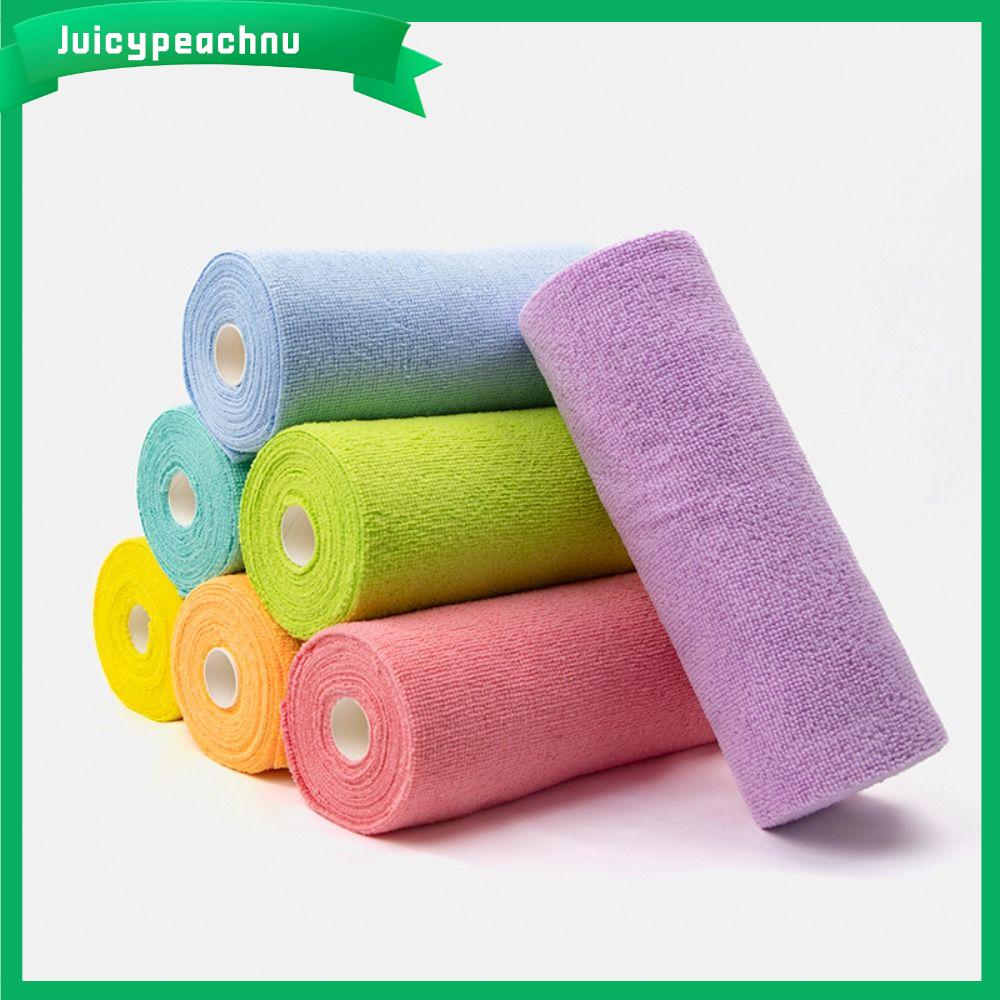 JUICYPEACHNU 20PCS/Roll Thấm hút Khăn vi sợi Tái sử dụng Thay thế Giẻ lau đĩa dầu chống dính  Bộ đồ ăn Khăn ăn Khăn lau bát đĩa nhà bếp