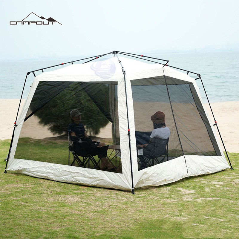 【CAMPOUT】Outdoor automatic canopy tent 8-10 people pergola rainproof thickened silver awning, mosquito net, living room tent ราคา 3,110 บาท*ส่งฟรี