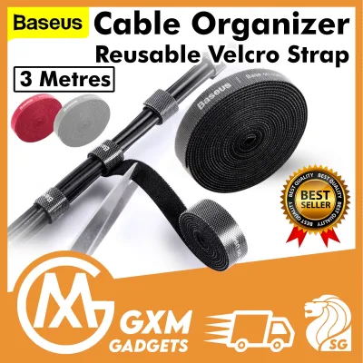Baseus Rainbow Cable Tape Organizer Circle Velcro Strap Reusable Cable Tie Fastening Tape Wire Organizer 3m