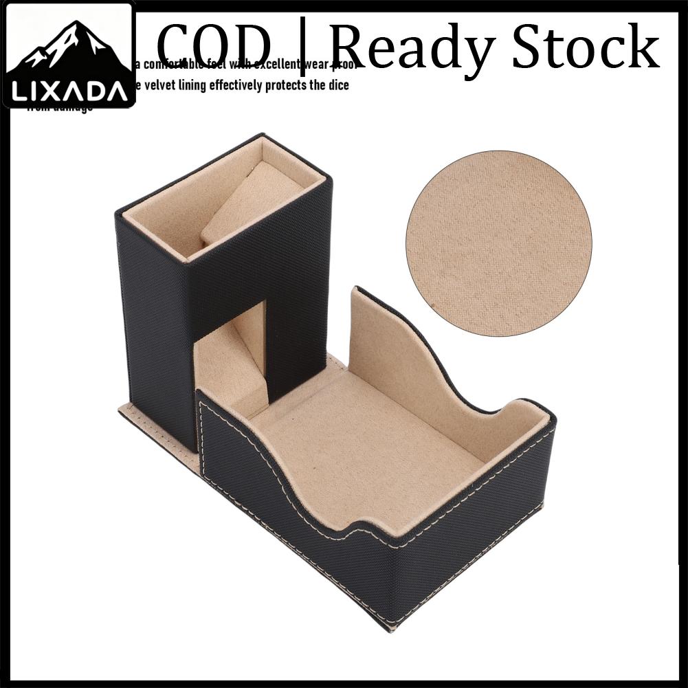 LIXADA ทาวเวอร์ลูกเต๋าและถาดหนัง PU พับได้แบบพกพาลูกเต๋า Rolling Tower พร้อมลูกเต๋าสำหรับเกมบนโต๊ะ ราคา 603 บาท*ส่งฟรี
