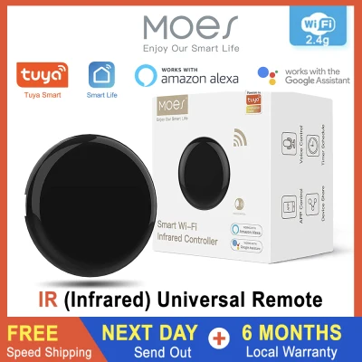 MOES IR Smart WiFi Remote, Tuya and Smart Life APP, Wi-Fi Enabled Infrared Universal Remote Control, Tuya IR Remote, Smart Home One for All Control TV Set Top Box Compatible with Alexa and Google Home [Local Warranty]