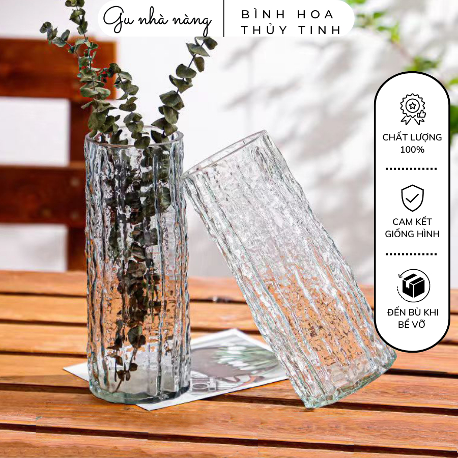 Bình hoa thủy tinh vintage decor phòng ngủ và trang trí phòng khách cao cấp
