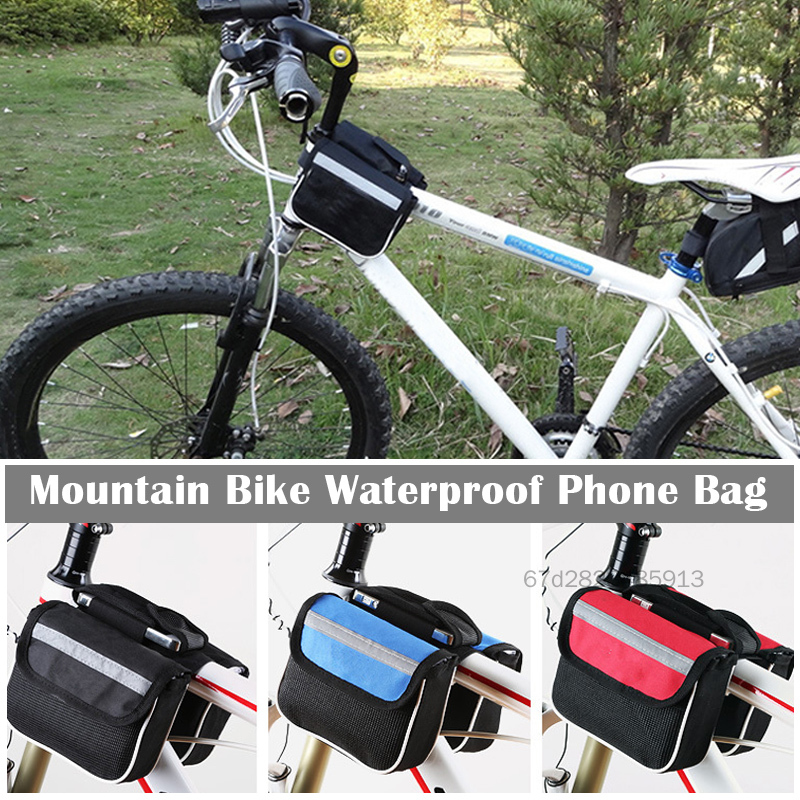 Canvas Mountain Bike Waterproof Phone Bag Touchscreen Cell Phone Holder Cycling Bag for Bicycle Canvas Mountain Bike Waterproof Phone Bag Touchscreen Cell Phone Holder Cycling ZDVS-VN