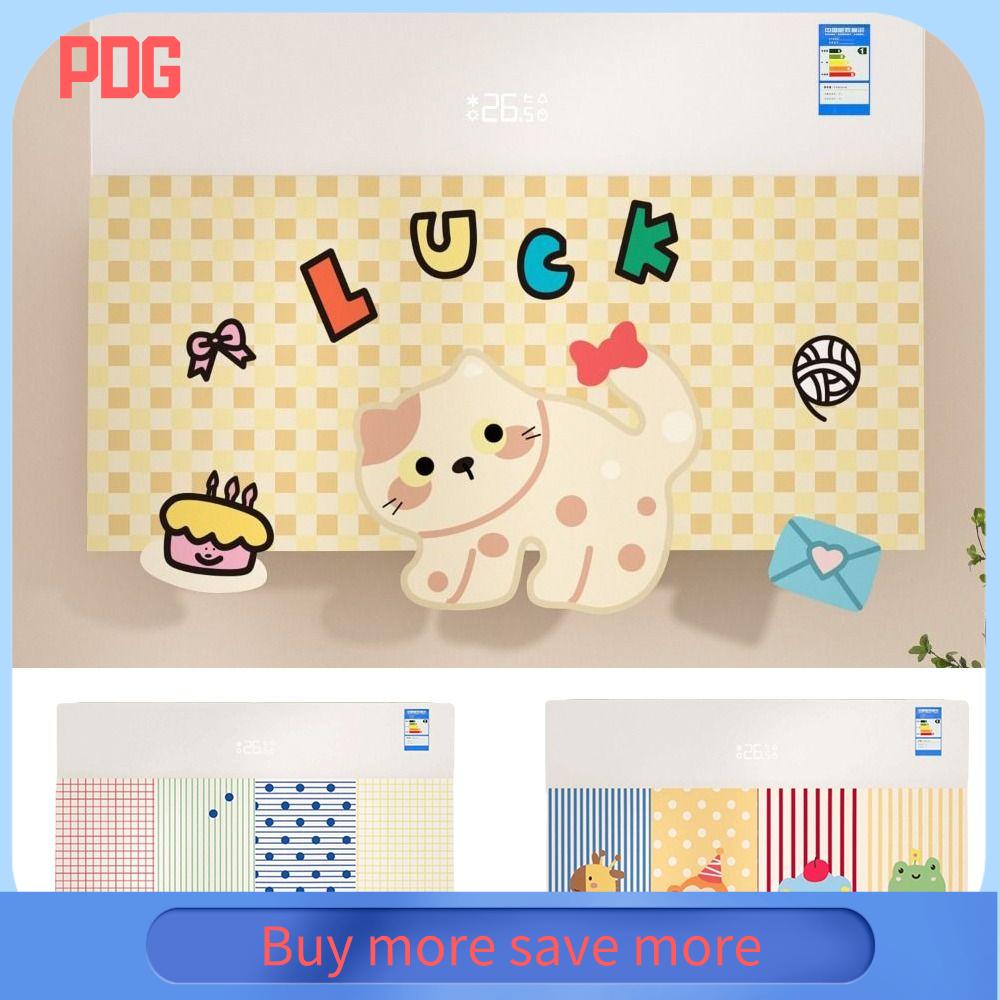 PDG Chống thấm nước Vỏ điều hòa Có thể giặt Phim hoạt hình Bọc điều hòa treo Dễ thương Mèo Rèm điều hòa Sử dụng tại nhà