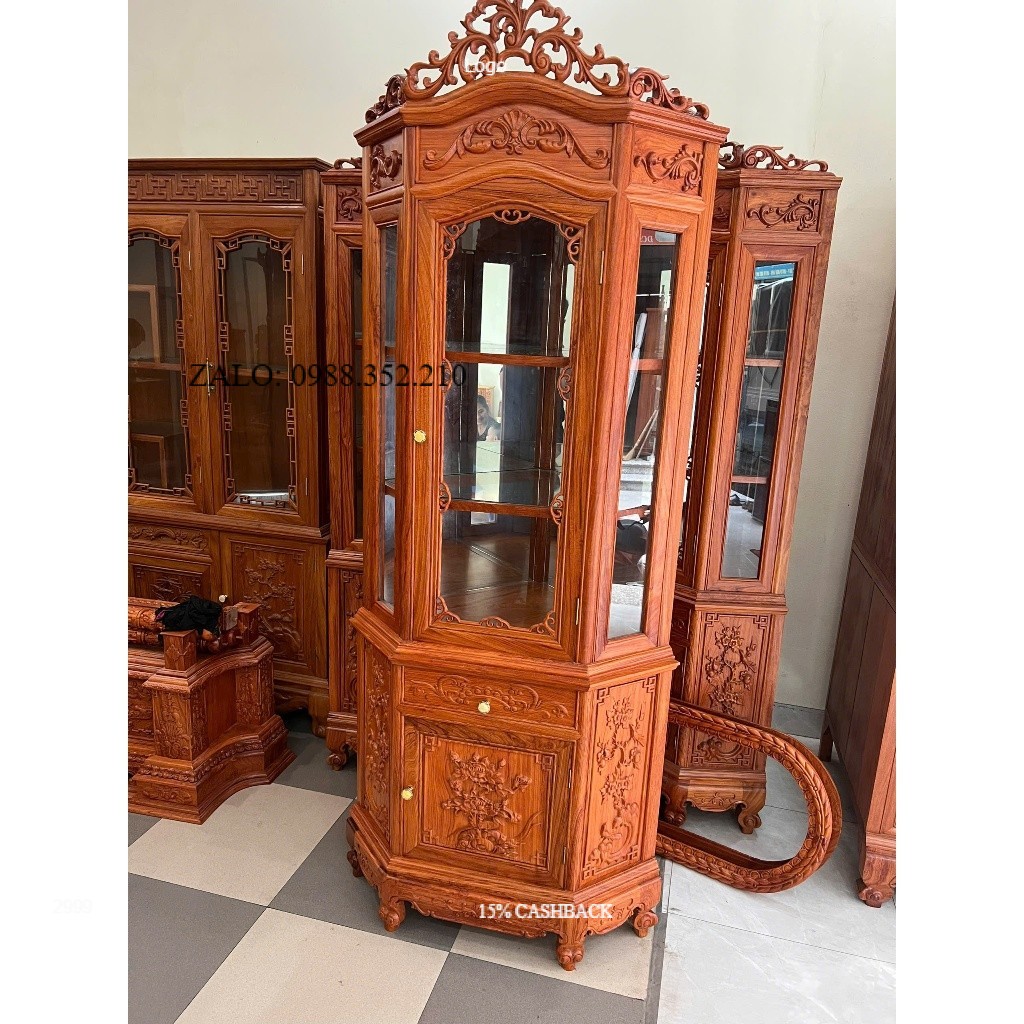 Cây tủ rượu góc 60cm gỗ hương đá nam phi siêu vip , đồ gỗ giá tại xưởng