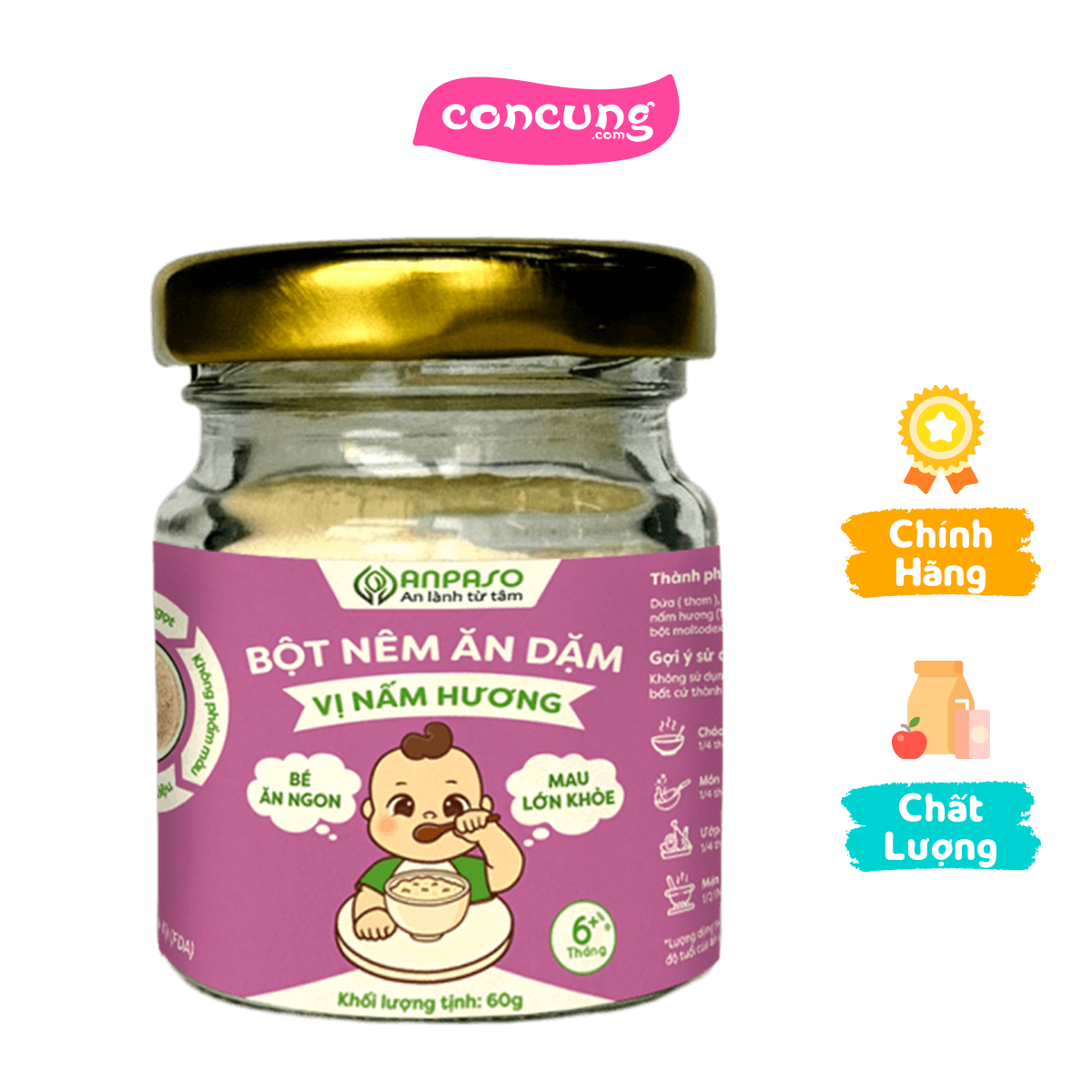 Bột nêm ăn dặm Anpaso vị nấm hương 60g